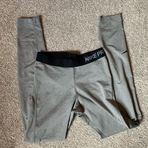 Nike Pro gray full length leggings